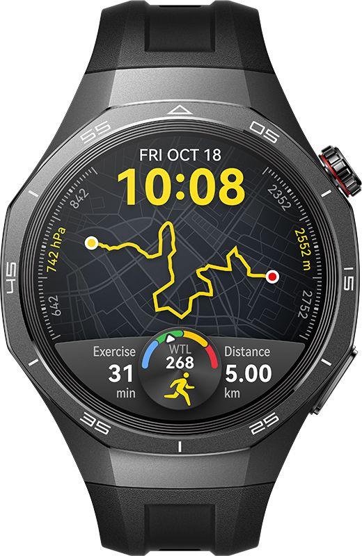 Huawei GT 5 PRO 46mm, 14 Days Battery, Built-in maps, Bluetooth,Pro-level sports Smartwatch (Black Strap, 46.0)