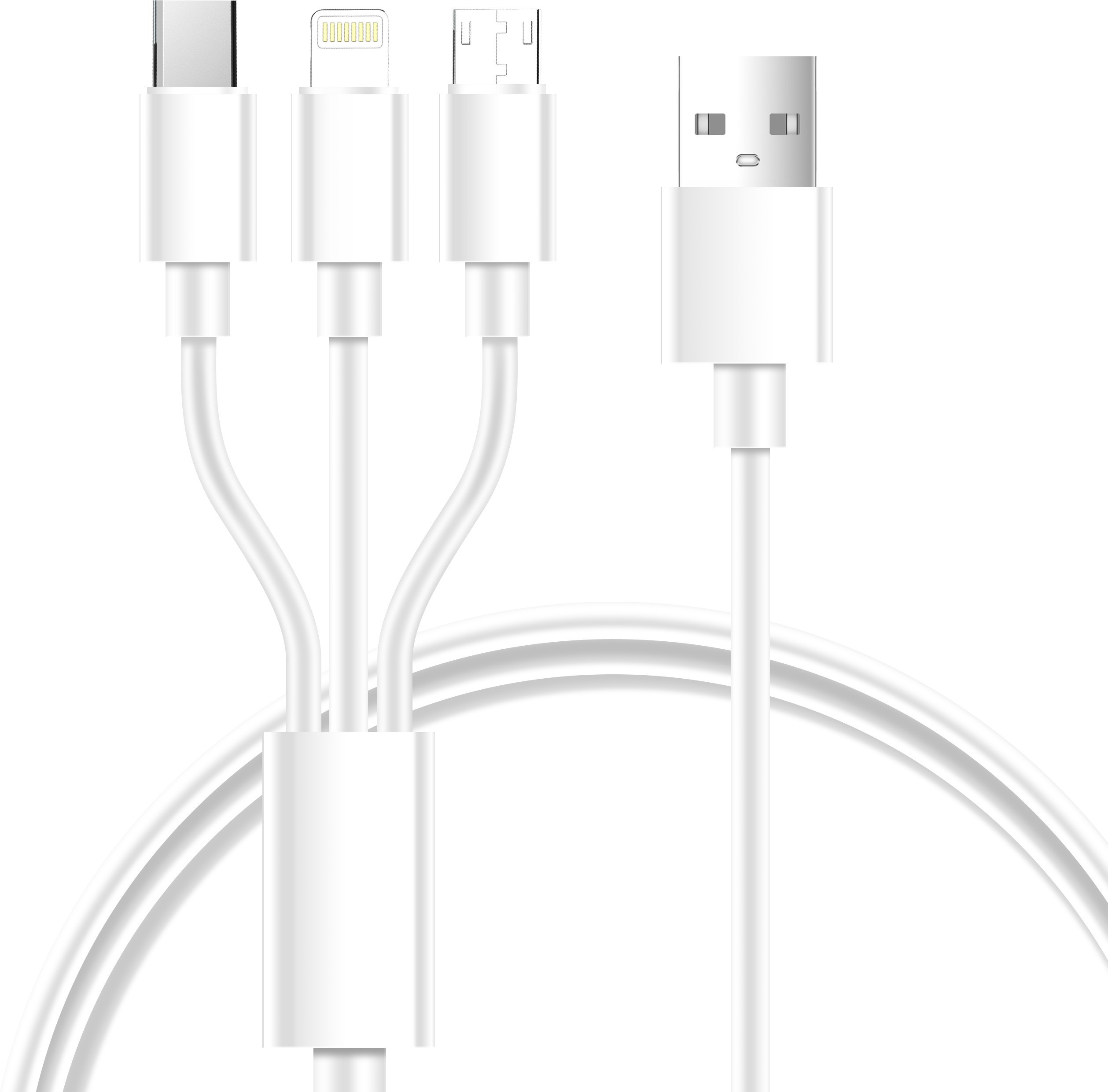 Bestor USB Type C Cable 2 A 1.2 m Multi Charging Cable 4ft 3 in 1 Nylon Braided Multiple Fast for Android, iOS and Devices USB Port Connectors Tablets And More (Compatible with SMART PHONE, IOS, ANDROID, Red, One Cable)
