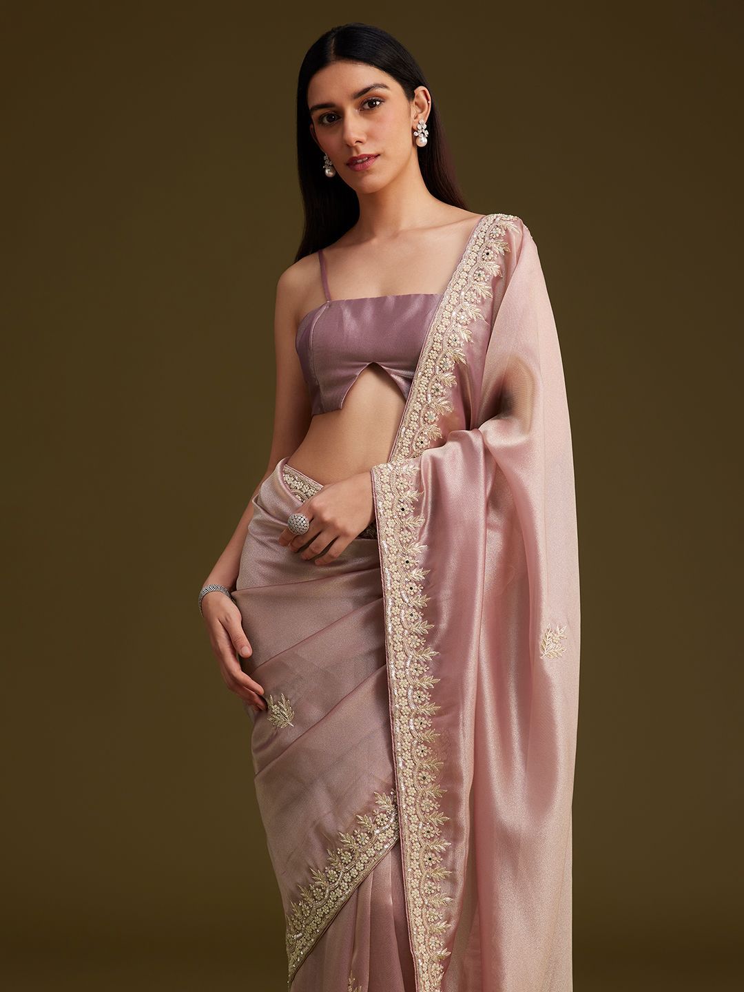 KALKI Fashion Embellished Embroidered Saree