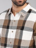 Tartan Checks Spread Collar Long Sleeves Slim Fit Cotton Casual Shirt - Image 2