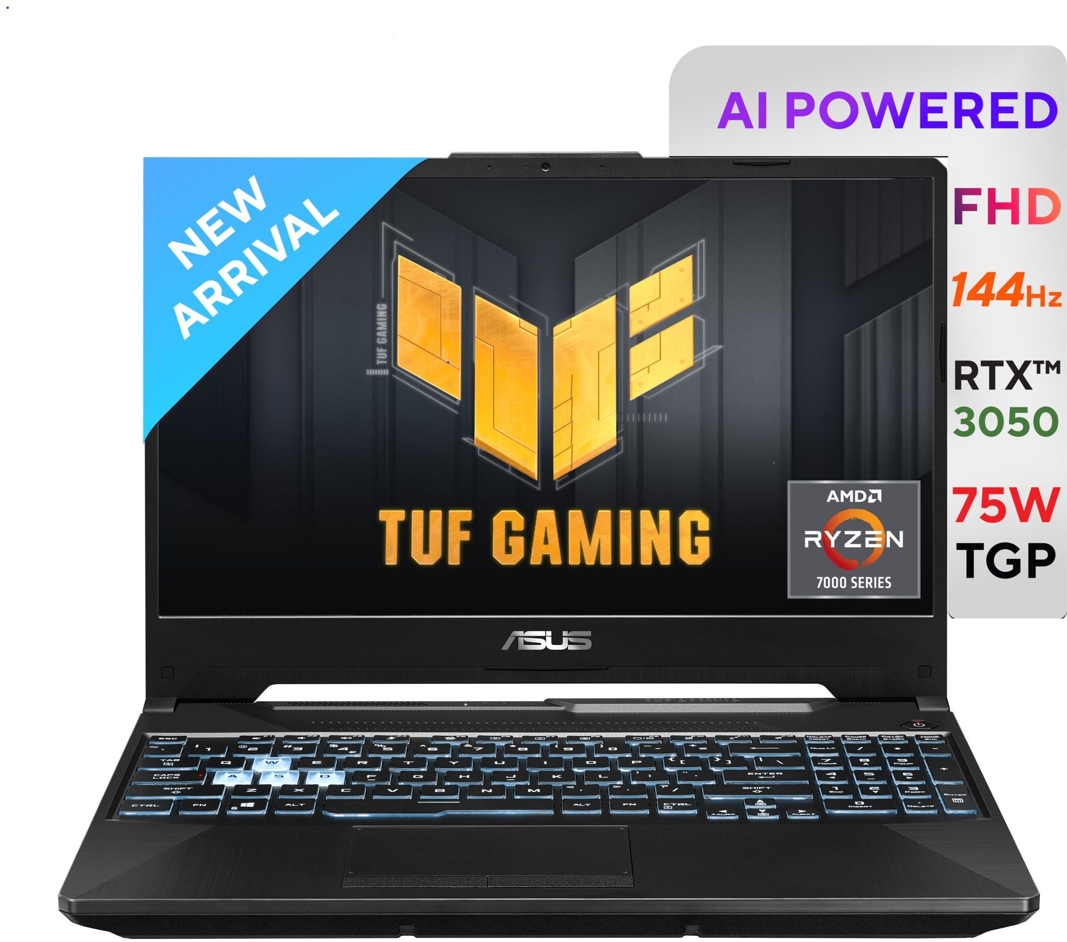 original-imah3gfunpynjgcu.jpeg ASUS TUF Gaming A15 AMD Ryzen 7 Hexa Core 7435HS - (16 GB/512 GB SSD/Windows 11 Home/4 GB Graphics/NVIDIA GeForce RTX 3050) FA566NCR-HN075W Gaming Laptop (15.6 inch, Black, 2.30 Kg) - Image 1