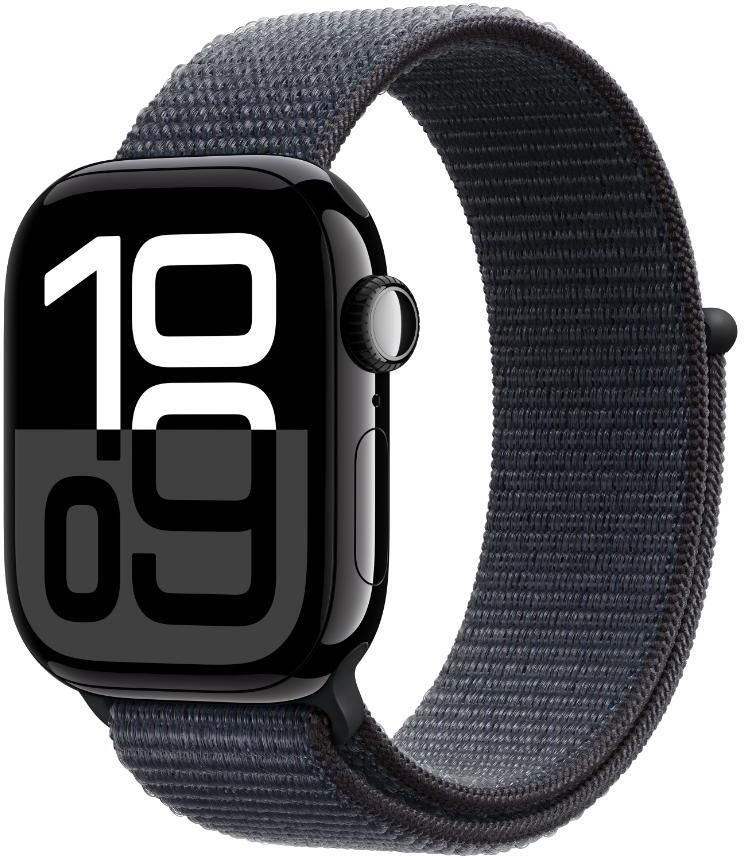 original-imah4jnd4hhwrsph.jpeg Apple Watch Series 10 GPS 42mm Jet Black Aluminium with Ink Sport Loop (Ink Strap, Free Size) - Image 1
