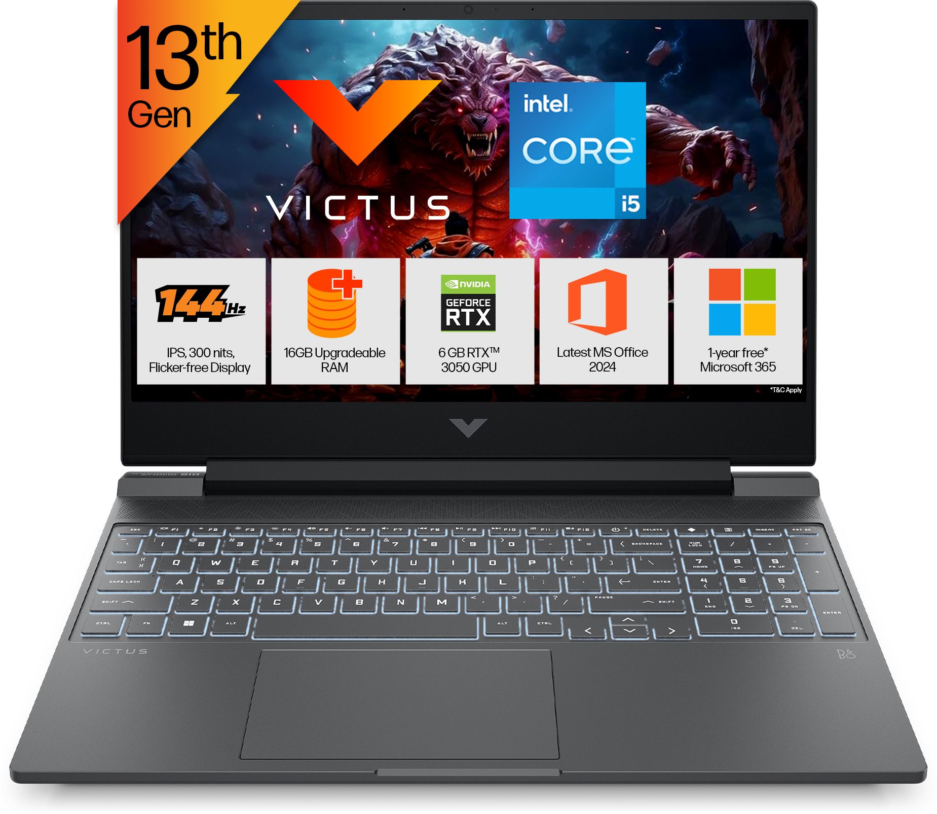 original-imahdxrfayjr8mnr.jpeg HP Victus Intel Core i5 13th Gen 13420H - (16 GB/512 GB SSD/Windows 11 Home/6 GB Graphics/NVIDIA GeForce RTX 3050/144 Hz) 15-fa2700TX Gaming Laptop (15.6 inch, Mica Silver, 2.29 Kg, With MS Office) - Image 1