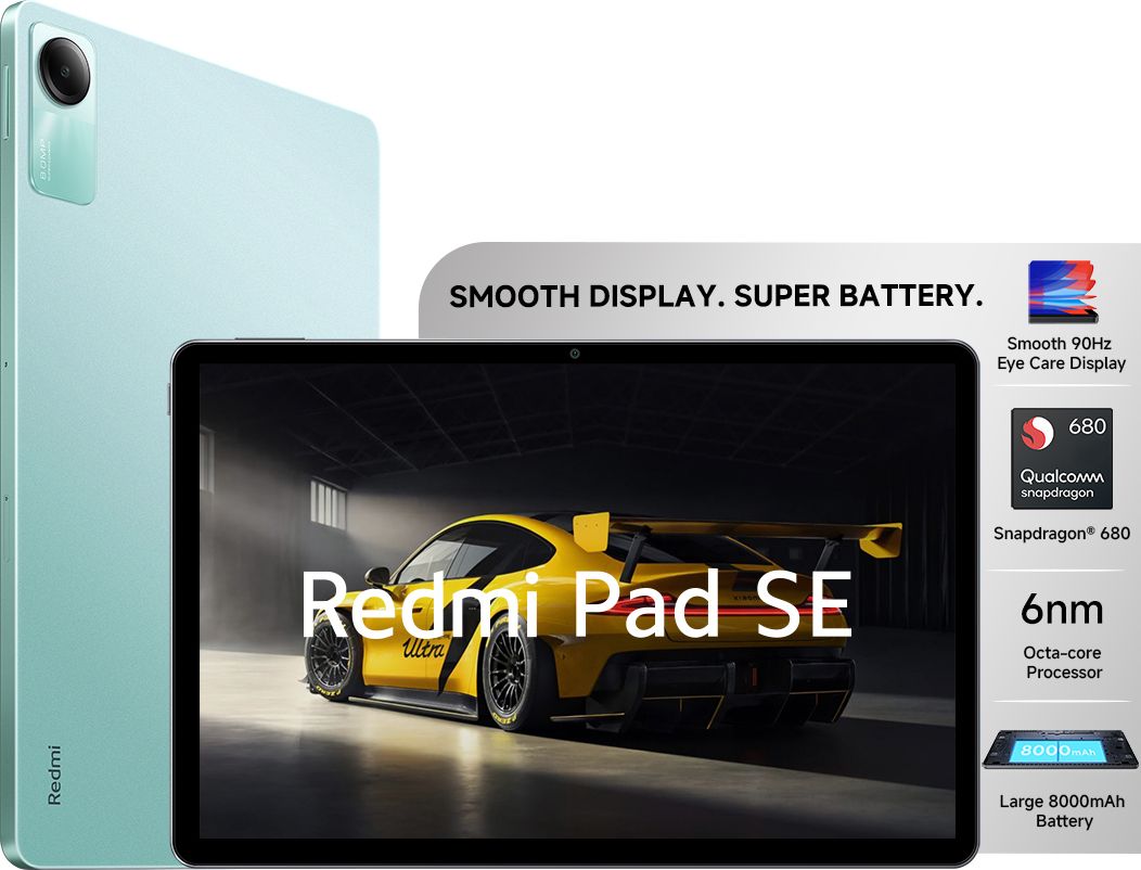 REDMI Pad SE 4 GB RAM 128 GB ROM 11.0 inch with Wi-Fi Only Tablet (Mint Green)