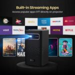 Portronics Pico 13, Stream Apps, Rechargeable, 4K Support, Compact, 3500 lm, 10W Speaker (3500 lm) Portable Projector (Black) - Image 3