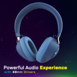 ZEBRONICS Zeb-Duke, with 60h Backup, BT v5.3, Gaming Mode, ENC, LED Lights, Dual Pairing Bluetooth (Blue, On the Ear) - Image 2